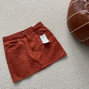 Zara orange jean skit